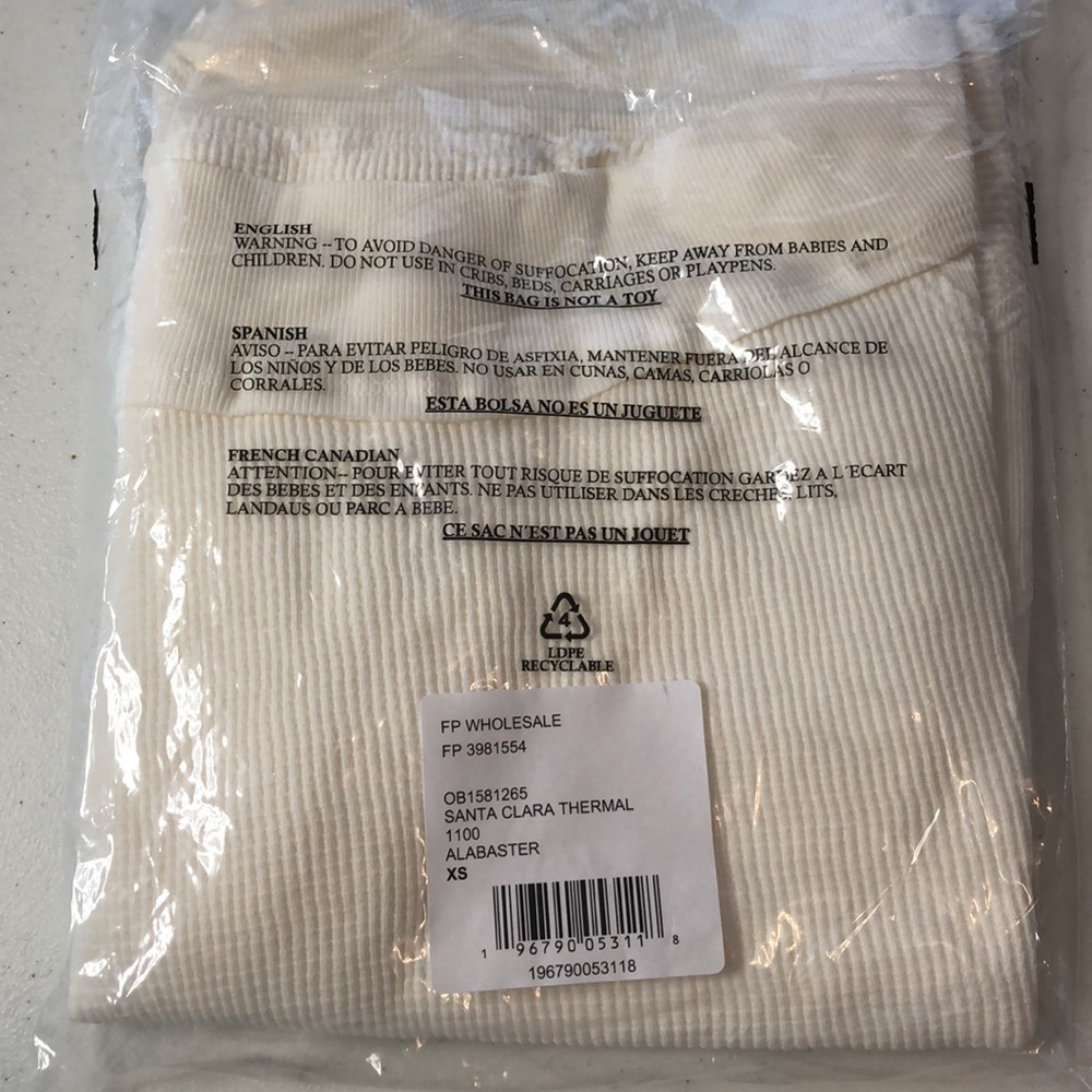 NWT Free People Santa Clara Thermal in Alabaster - Picture 11 of 14